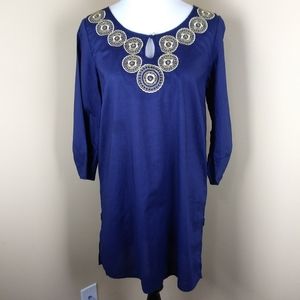 Lilly Pulitzer Tunic Top Blue Gold